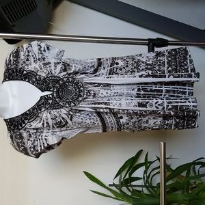 Black and white flower blouse